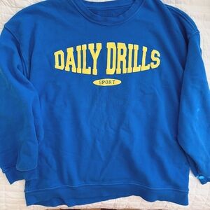 Daily Drills Blue Sweatshirt with Yellow Logo